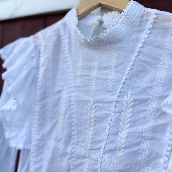 Isabel Marant Étoile Alba Ruffle-Trimmed Embroidered Dress - Picture 11 of 16